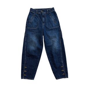 WRAP London High-Waisted Tapered Barrel Leg Crop Jeans Size 2